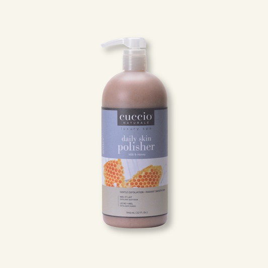 CUCCIO Daily Skin Polisher Milk and Honey 32oz micro exfoliant body scrub front product image