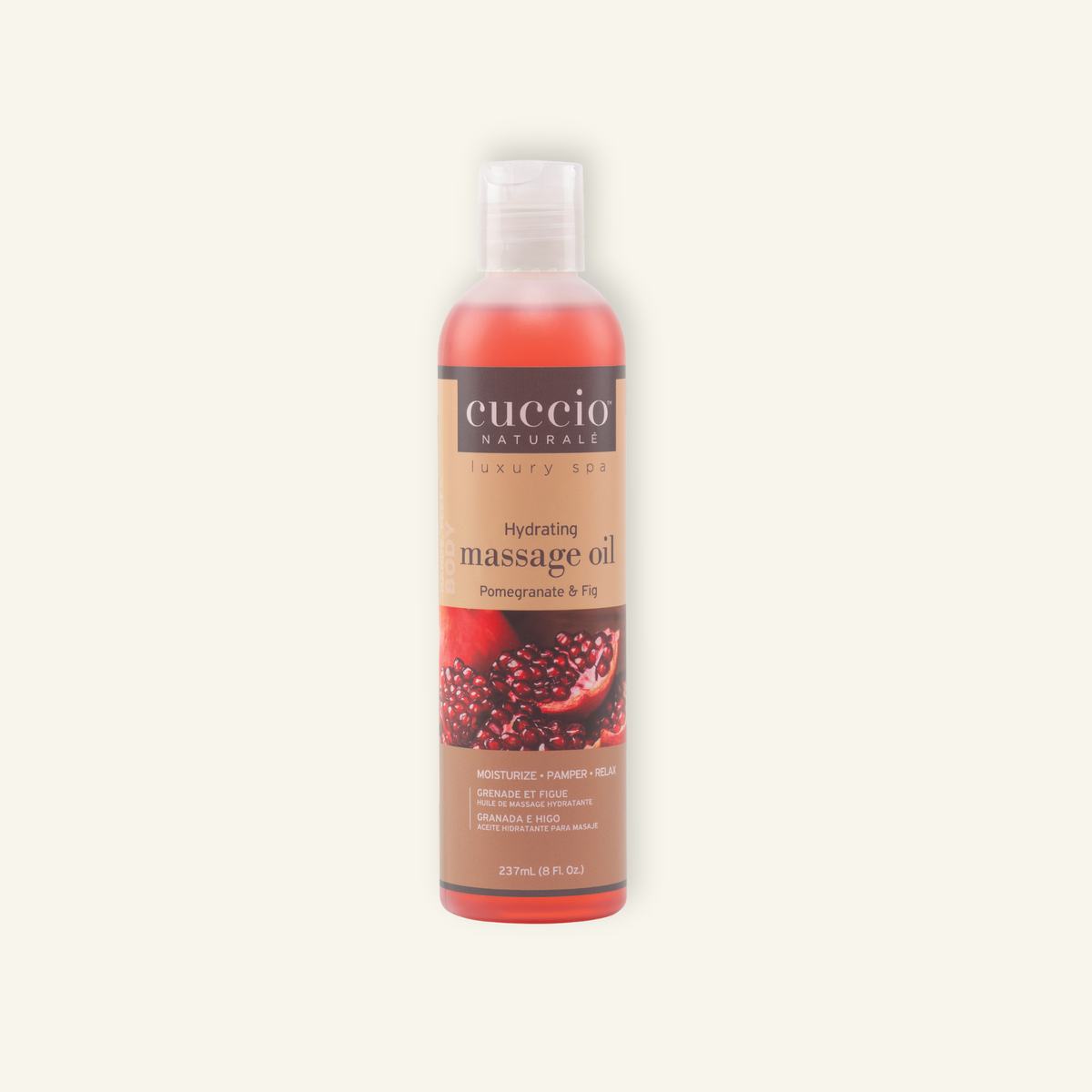 CUCCIO Massage Oil Pomegranate and Fig front bottle image