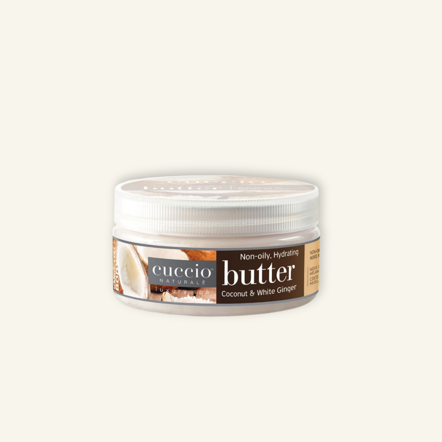 CUCCIO Butter Blend Coconut and White Ginger body butter jar front product image