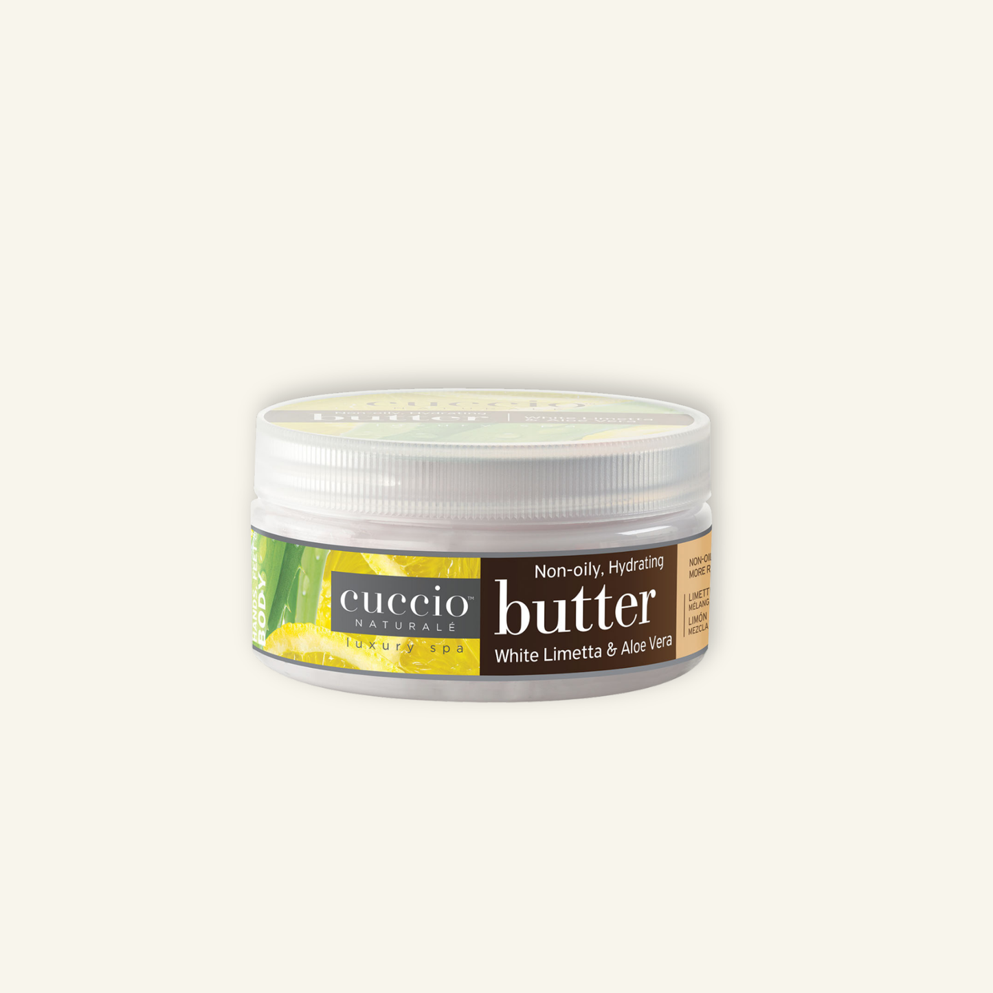 CUCCIO Butter Blend White Limetta and Aloe Vera body butter jar front product image