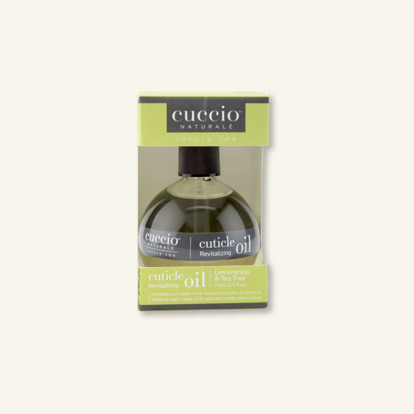 CUCCIO Cuticle Oil Lemongrass and Tea Tree 68ml nail and cuticle oil front product image