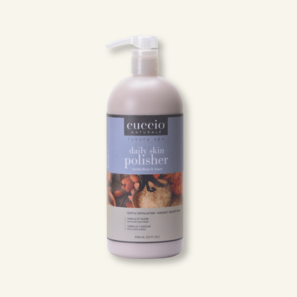 CUCCIO Daily Skin Polisher Vanilla Bean and Sugar 32oz micro exfoliant body scrub front product image