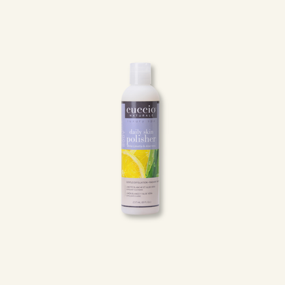 CUCCIO Daily Skin Polisher White Limetta and Aloe Vera 8oz micro exfoliant body scrub front product image