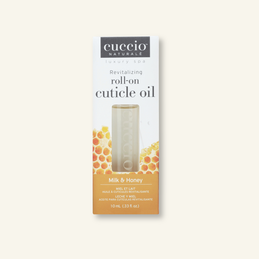 CUCCIO Roll-On Cuticle Oil Milk and Honey 10ml front product image