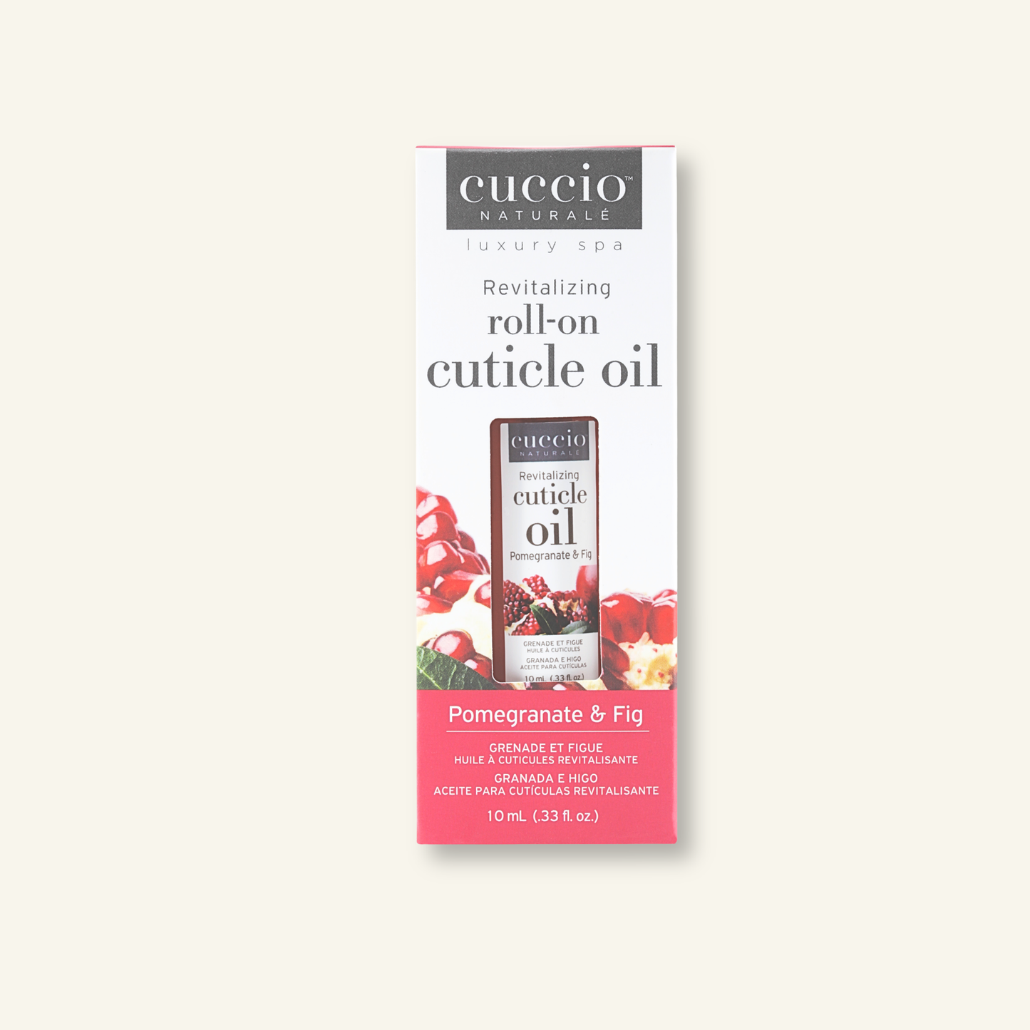CUCCIO Roll-On Cuticle Oil Pomegranate and Fig 10ml front product image