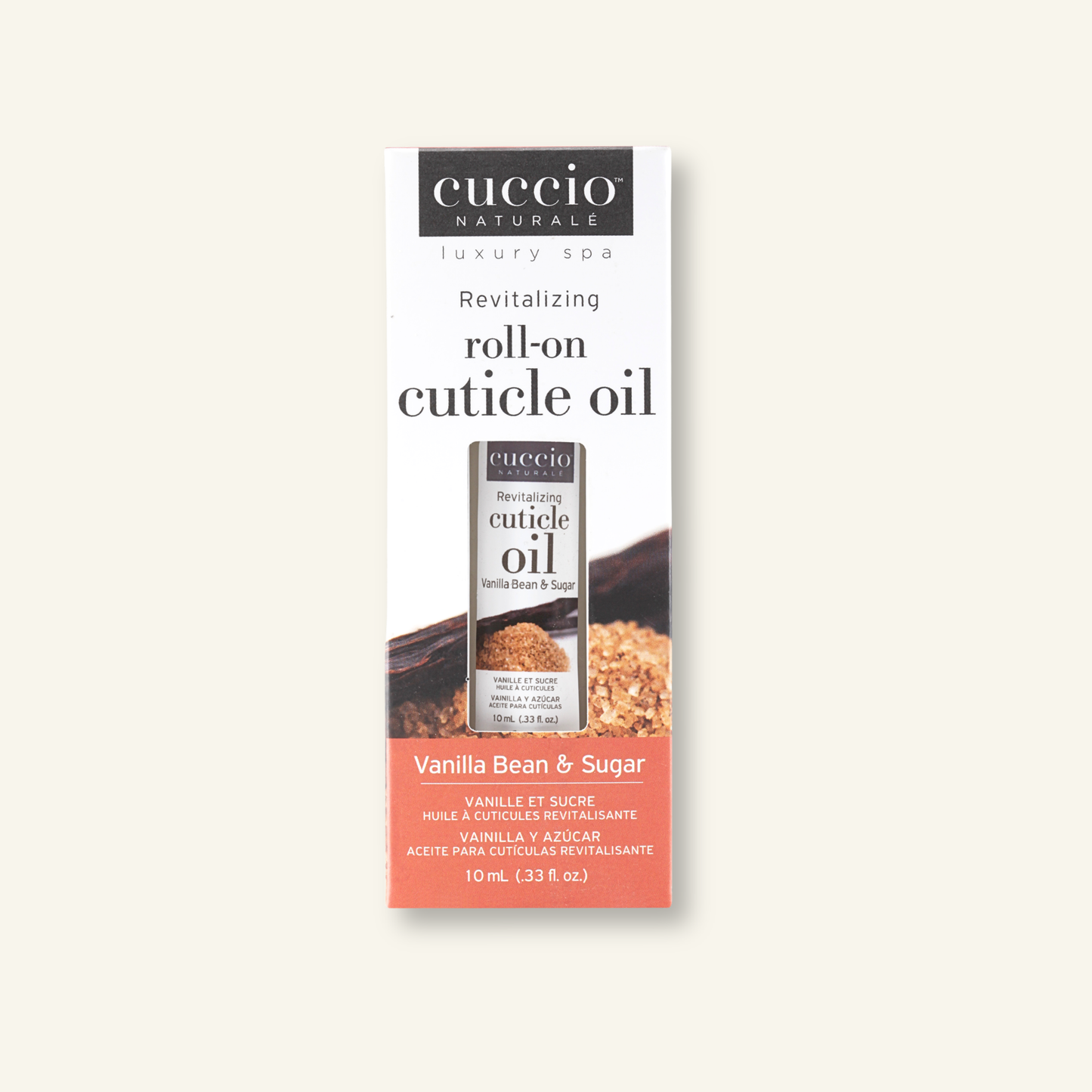 CUCCIO Roll-On Cuticle Oil Vanilla Bean and Sugar 10ml front product image